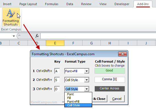 shortcut to save as in excel 2013
