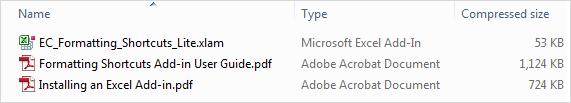 Formatting Shortcuts Zip File Contents