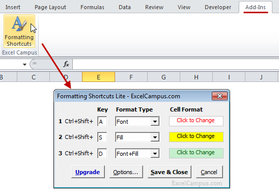 microsoft office 2016 excel shortcut keys