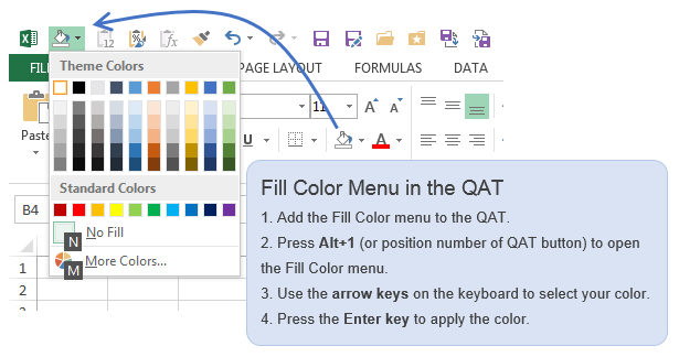 5 Excel Keyboard Shortcuts for Font or Fill Colors - Excel Campus