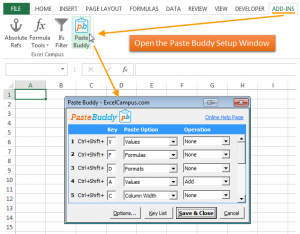Paste Buddy Add-in Help Page | Excel Campus