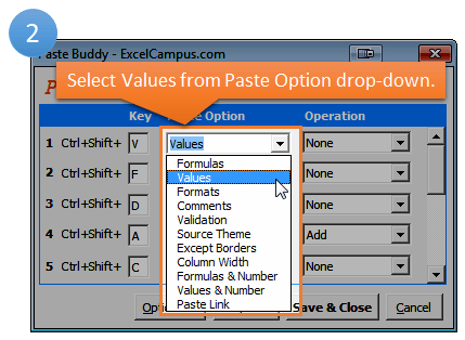 Paste Buddy Setup Step 2 - Paste Option