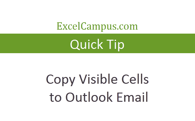 Copy Visible Cells to Outlook Email