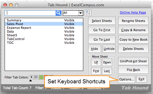 Tab Hound for Mac Window Options Button