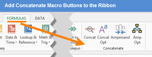 Add Concatenate Macro Buttons to the Ribbon
