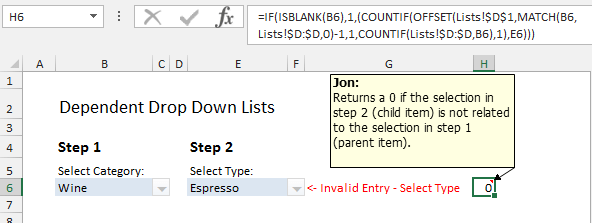 Dependent Drop-down Selection Error