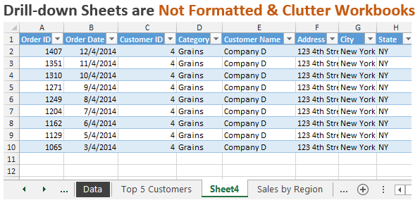 Pivot Table Detail Sheets are Not Formatted and Clutter Workbooks in Excel