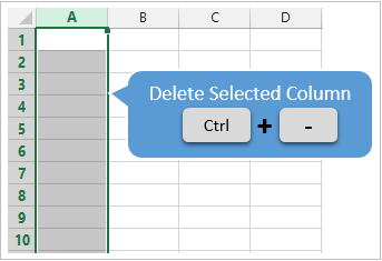 Delete Selected Column in Excel