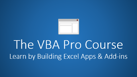 The VBA Pro Course Cover - Learn by Building Apps