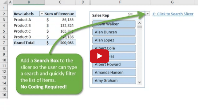 Economic Brown atmosphere How to Add a Search Box to a Slicer to Quickly Filter Pivot Tables and  Charts + Video - Excel Campus