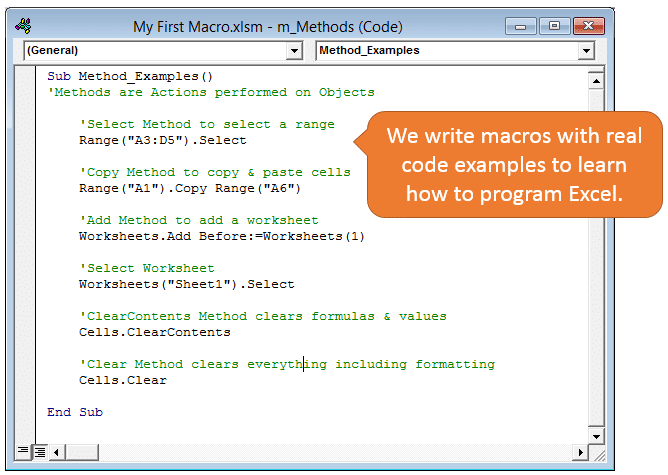 Intro To Macros and VBA Module 1 Code Examples