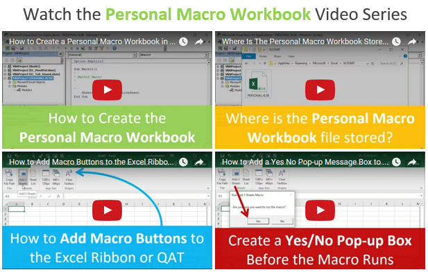 Personal Macro Workbook Video Series