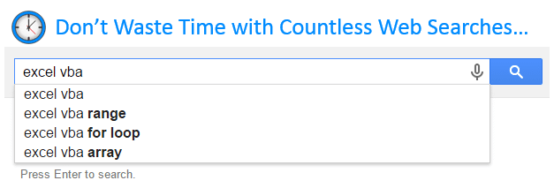 Web Search for Excel VBA