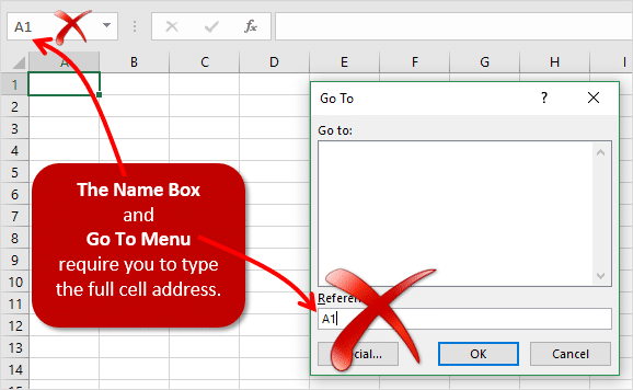 excel mac key shortcut to go to specific row number