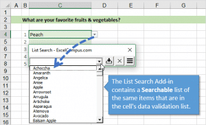 How to Search Data Validation Drop-down Lists in Excel - Excel Campus