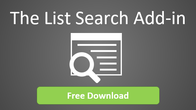 List Search Add-in Free Download 640x360