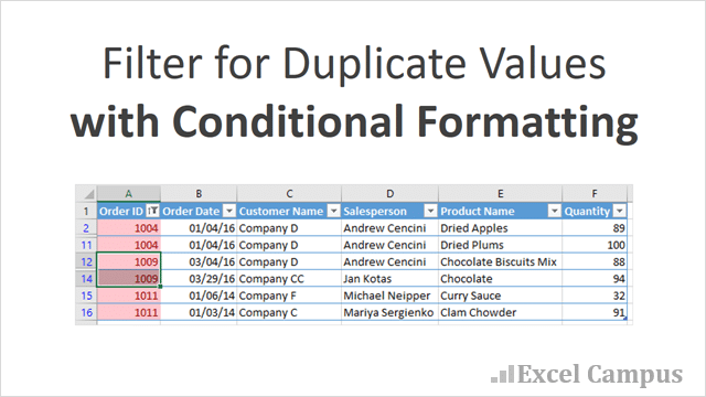 ms excel find duplicates