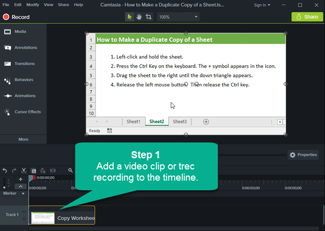Step 1 - Add a Video to the Timeline