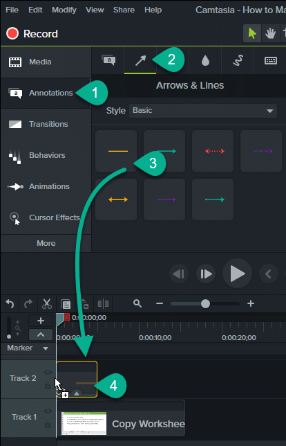 Step 2 - Add the Annotation to the Timeline -GIF Progress Bar
