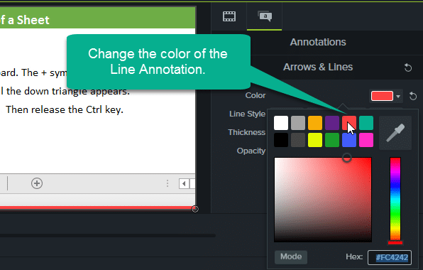 Step 2 - Change the Color of the Line Annotation -GIF Progress Bar