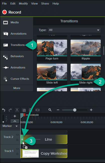 Step 3 - Add the Slide Right Transition to the Annotation -GIF Progress Bar