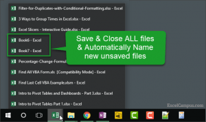 3 Tips to Save and Close All Open Excel Workbook Files + VBA Macro