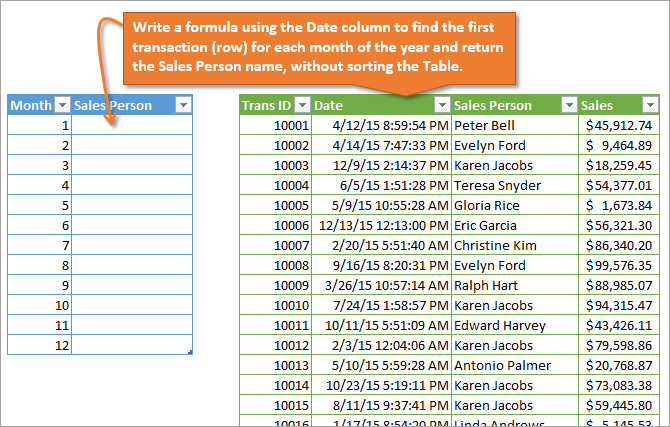 Formula Challenge Date Column to Find First Transaction for Each Month