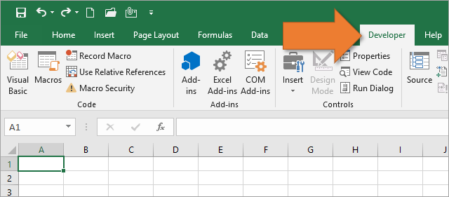 Developer Tab in Excel for Windows