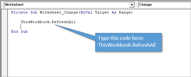 Refresh Chart In Excel Vba