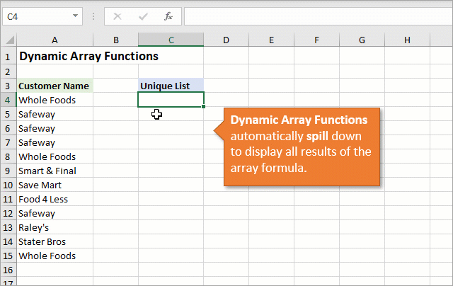 How to Create Dyanmic Array Formula Unique Function