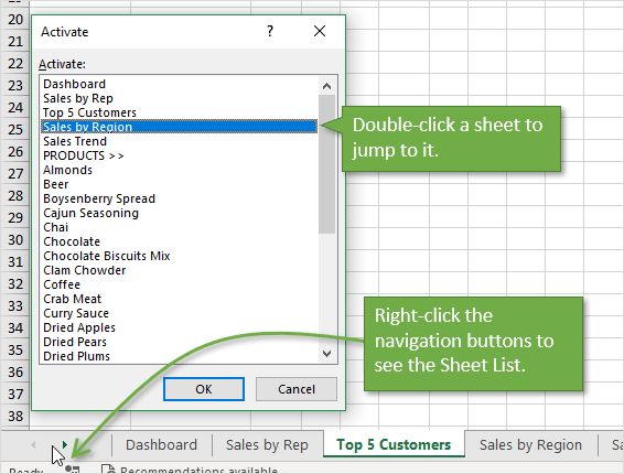 show hotkeys in excel