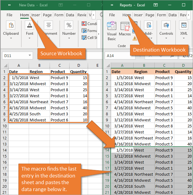 Copy Data to Another Workbook below existing entries
