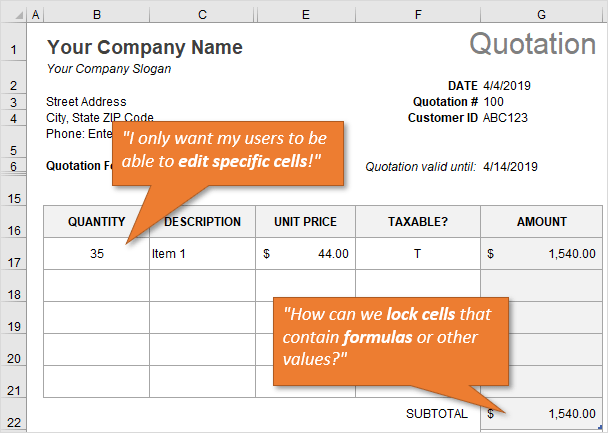 excel how to protect cells