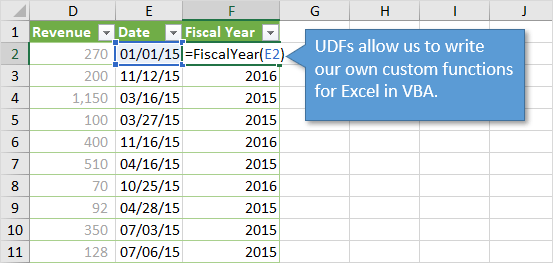 UDFs Write Custom User Defined Functions in Excel with VBA