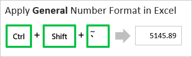General Number Format Keyboard Shortcut Excel Ctrl Shift Tilde