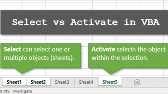 Select vs Activate in VBA for Excel