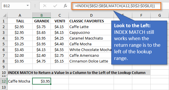 How do I apply INDEX MATCH or another lookup formula to find an