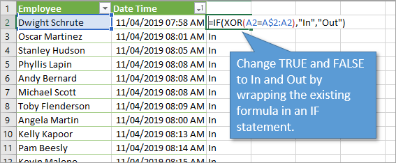 Add the IF function to the XOR function