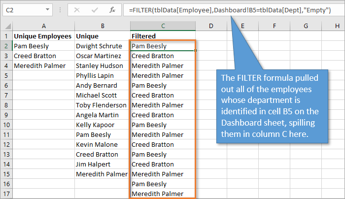 FILTER Formula