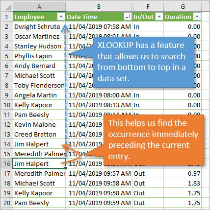 XLookup from bottom to top