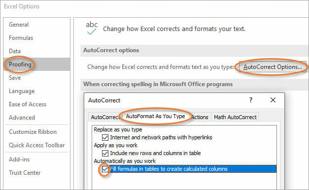 fill formulas in tables to create calculated columns 