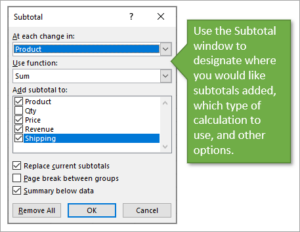 How to Use the Subtotal Feature and the SUBTOTAL Function in Excel ...