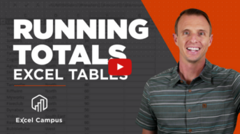 Running Totals Excel Tables
