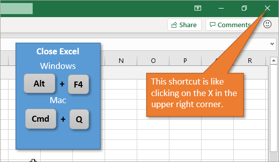 Close Excel using Alt F4