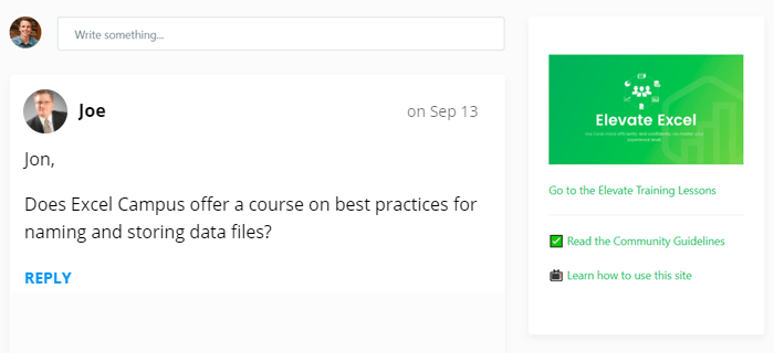 Question from Joe on Best Practices for Naming Files - Elevate Excel