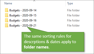 Sorting Folder Names in File Explorer with Description and Date in Folder Name