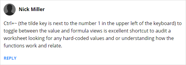 Ctrl Tilde to Show Hide Formulas in Excel - Nick Miller