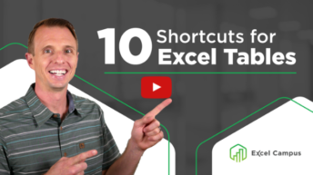 10 Essential Shortcuts for Excel Tables