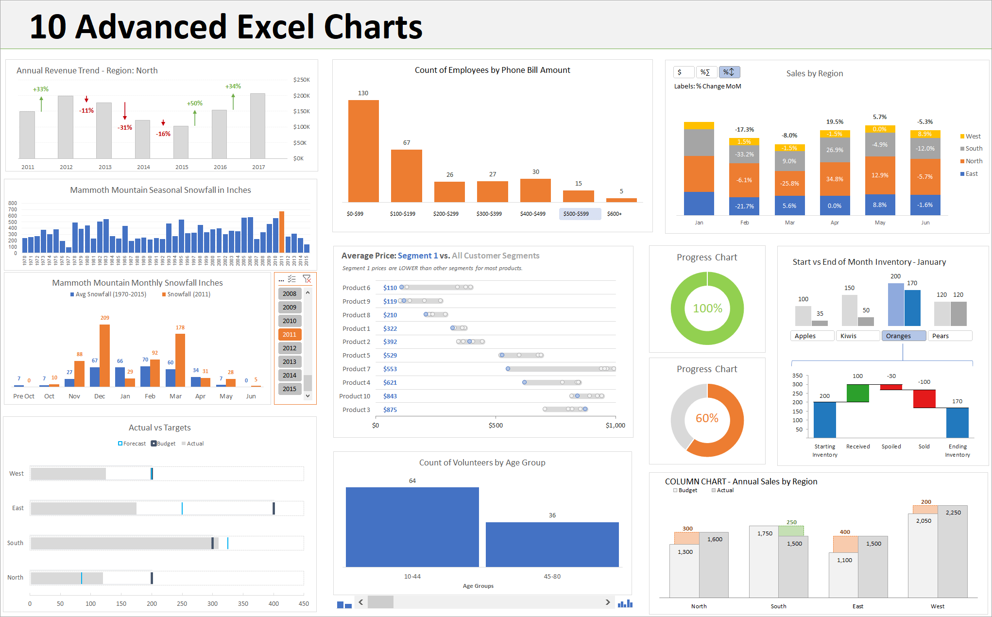 10 Advanced Excel Charts - Excel Campus