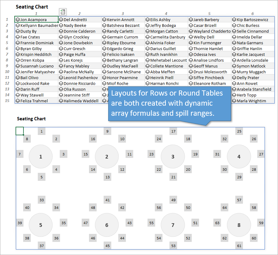 Seating Chart Template Excel